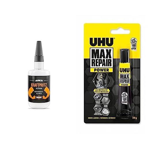 UHU Max Repair POWER, Extra starker Reparaturkleber für 1001 Reparaturen, 20 g & 50 g Sekundenkleber extra stark | Inkl. Anti-Austrocknungs-Spitze