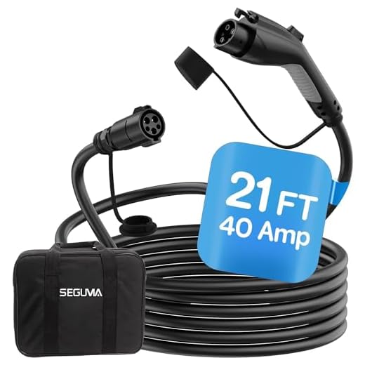 EV Charger Extension Cable, 21ft 40Amp J1772 Extension Cable Compatible with 110V-240V SAE J1772 EV Chargers, Suitable for J1772 EVs/PHEVs, Level 1/ Level 2 IP66 Car Charger Extension Cord with Bag
