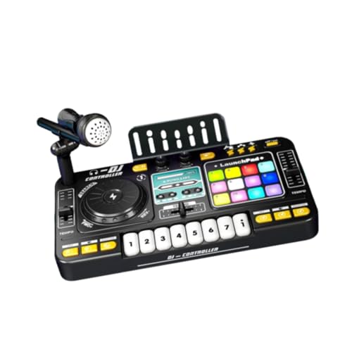 Colcolo Musical DJ Set for Kids, DJ Controller Gift with Mic, Mezclador de Fiesta de DJ de Tocadiscos preescolares, Juguete de Instrumento Musical, con Micrófono