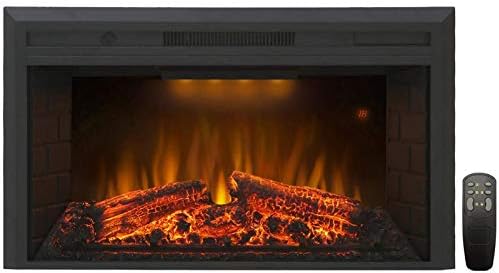 Valuxhome Electric Fireplace, Electric Fireplace Heater Insert with Overheating Protection, 36 Inches Wide 21 Inches High with Fire Crackling Sound, Remote Control, 750/1500W, Black