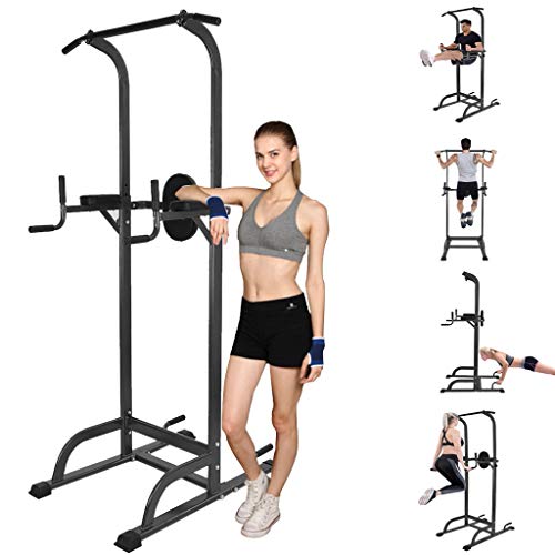 Power Tower Dip Station, Mosunx Workout Equipment Heavy Duty Gym Power Multi-Function Dip