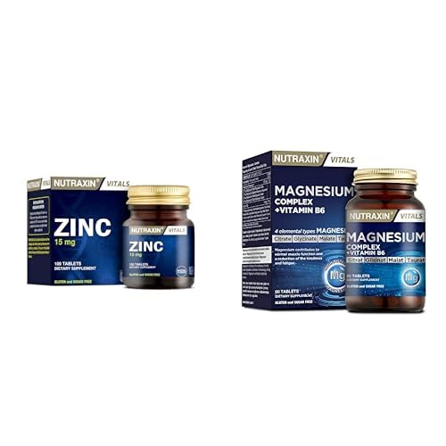 Nutraxin Seti | Vitals Zinc 15 mg 100 Tablet x1 + Magnesium Complex 60 Tablet x1