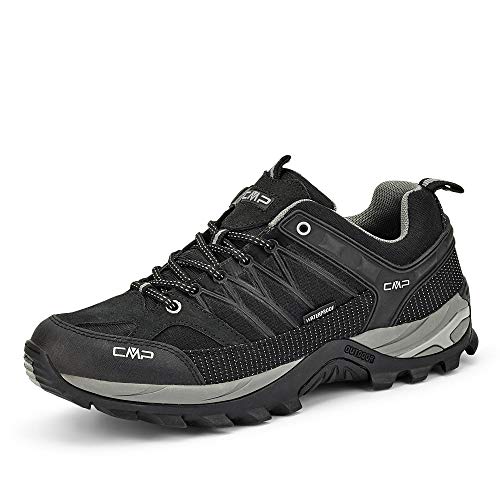 CMP Rigel Low Trekking Shoes Wp, Scarpe da trekking Uomo, Nero-Grey, 39 EU