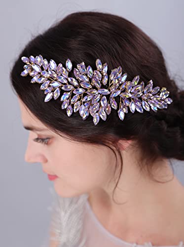 Serre-tête de mariée en cristal, couronne romantique rouge foncé pour un mariage de rêve