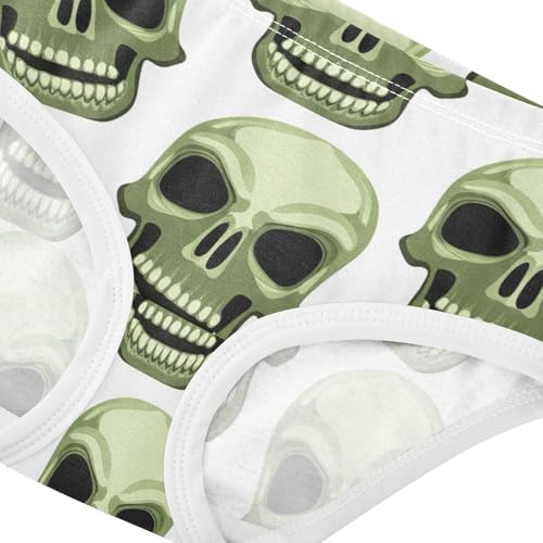 Girls Underwear Toddlers 2t Cotton Little Girl Panties Pattern Briefs Girls Undies Funny Skulls Green4