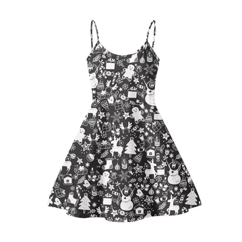 Image of Cozeyat Women Girls Summer Sleeveless Dress Casual Swing Beach Cover Up Knee Length Dresses,Large Size XS-4XL