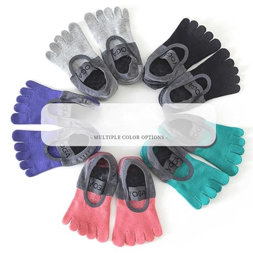 Women Yoga Pilates Socks with Grips Non Slip Full Toe for Summer Thin Series 44