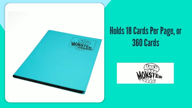 Amazon.com: Monster 9 Pocket Trading Card Album- Matte Teal Binder,  Anti-Theft & Anti-Drop TCG Protection w Side Loading Pockets, Holds 360  Cards-Compatible with Yugioh, Pokemon, MTG Magic the Gathering Cards : Toys