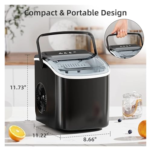 Fabricadora de hielo portátil con asa, 26 lbs/día miniatura 7