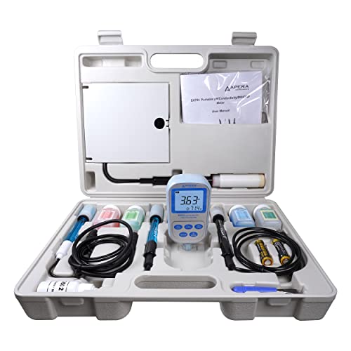 Apera Instruments Sx751 Ph/Orp/Do/Conductivity/Tds/Salinity/Resistivity/Portable Handheld Multiparameter Meter Kit, Silver #TOP1