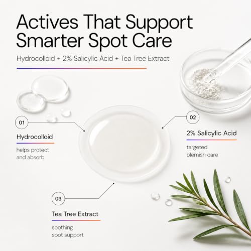 Image of ELDERA Hydrocolloid Acne Patches with Sun Shield and 2% Salicylic Acid, Medical Grade Plus, 102 Patches
