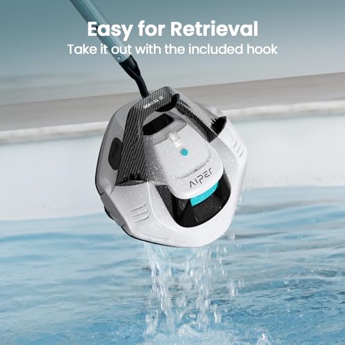 Image of AIPER Seagull SE 2025 Cordless Robotic Pool Vacuum with 1200GPH Strong Suction, Lasts 90 Mins Runtime, LED Indicator,Pool Vacuum for Above-Ground Pool up to 40 Feet, Snow White & Teal