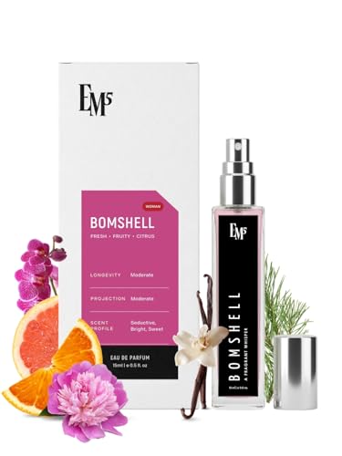 Image of EM5 Bombshell Perfume for Women | Vanilla Coffee White Floral Fragrance | Eau De Parfum Spray | Luxury Gift for Her | 15 ml
