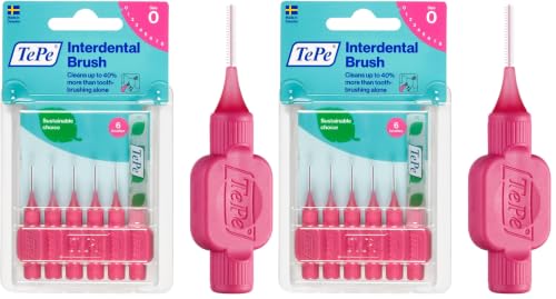 Blister 0.4 MM 0 Beden Diş Arası Fırçası Pembe (1 x 6 Adet) (2 paketi)