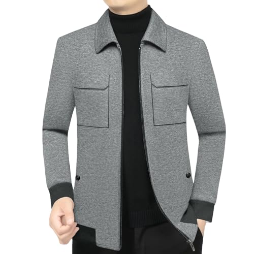 Veste en laine homme contre le froid hivernal avec fermeture éclair pratique