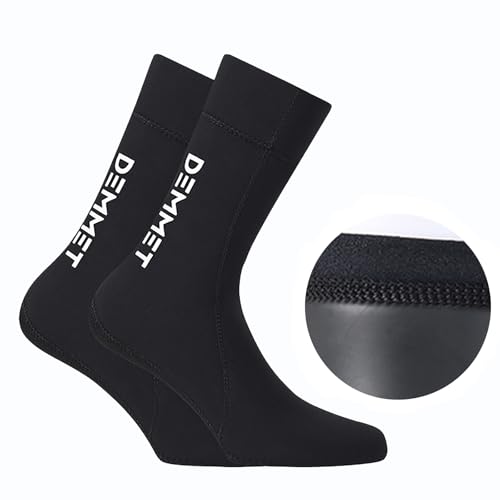DEMMET Neoprene Water Socks 1.5mm/3mm/5mm Wetsuit Diving Socks High Elastic Soft Comfortable Non-slip Sand Proof Beach Volleyball Shoes Diving Boots for Outdoor Sports