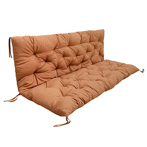 Yimoria Replacement Cushions For Outdoor Swing,Swing Replacement Cushions,With 8 Straps, Soft And Comfortable 2-3 Seats Swing Replacement Cushions For Swing, Bench, Terrace (48X40X3 In, Khaki) #TOP30