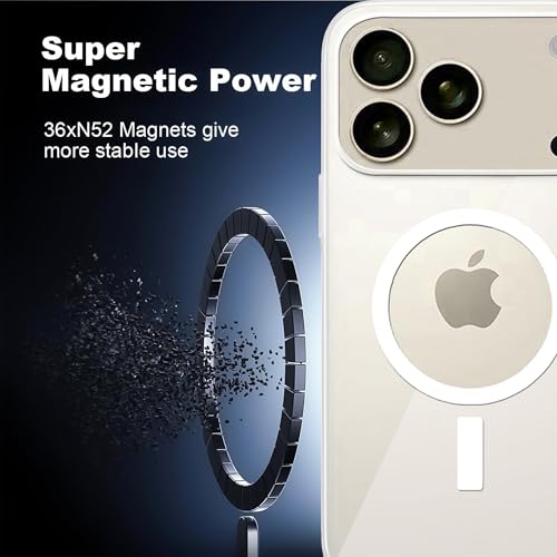 Image of amazon basics Clear Magnetic Case Cover for iPhone 17 Pro [Compatible with MagSafe Accessories] Slim Shockproof Magnetic Transparent Phone Cover Case