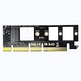 WLGQ NVMe M.2 SSD to PCIe X16 Adapter Card, Black, 2 Ports, Supports 2230/2242/2260/2280 SSD Sizes, Matte Finish