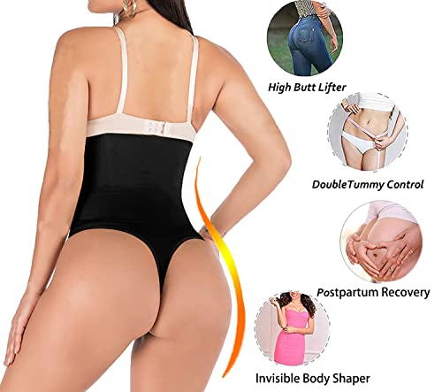 Hioffer 328 Women Waist Cincher Girdle Tummy Slimmer Sexy Thong Panty Shapewear Black #TOP1