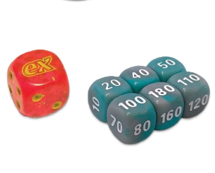 BB-Toy-Trades Compatible with PKM TCG Elite Top Trainer Dice Set Damage Marks Dice Set with BB-Toy-Trades Shipping Protection (Crimson & Purple - Koraidon)