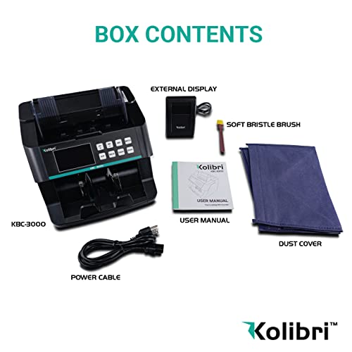 Kolibri Contador de dinheiro KBC-3000 com detecção de falsificação UV/IR - Máquina de contagem de no