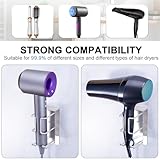 WAYASI Hair Dryer and Straightener Holder, Hairdryer Holder for Curling Iron Straightener, SUS304 Stainless Steel HairDryer Holders Self Adhesive Hair Tools Organiser - Image 6