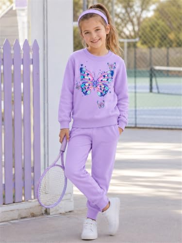 Image of Little Girls Clothes Sets - Cute Sweatshirts Top Shirt & Leggings 2 Piece Kids Fall Winter Outfits Toddler Clothing