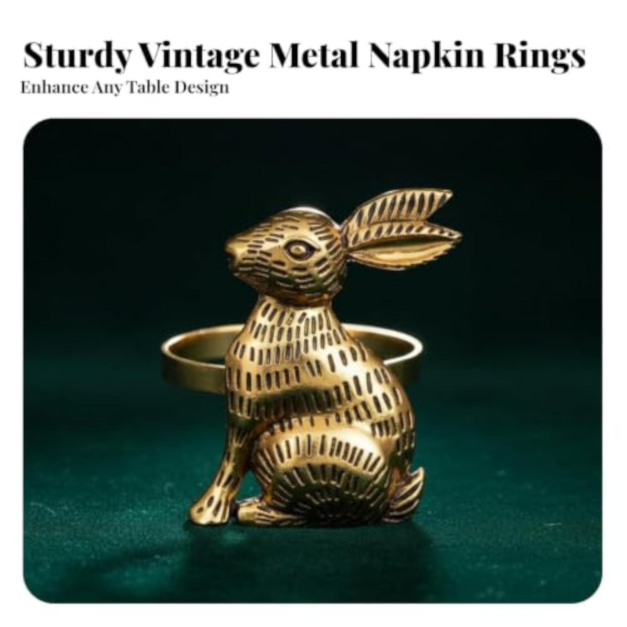 Hare Napkin Holder, Alloy Material Easter Bunny Design