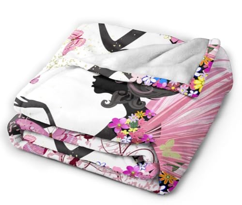 HGOD DESIGNS Butterfly Throw Blanket Cartoon Flower Fairy in the Environment of Butterflies Soft Blankets and Throws 100x130cm Caring for Women Men - Image 4