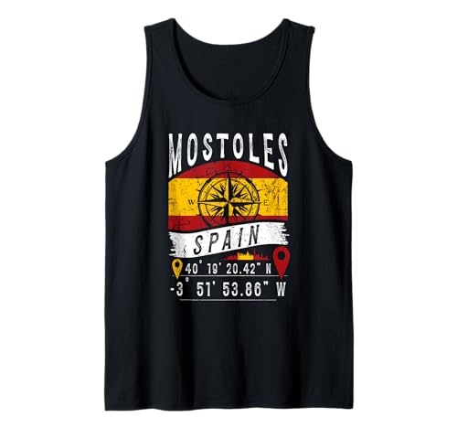 Móstoles Bandera España Coordenadas GPS De Móstoles Camiseta sin Mangas