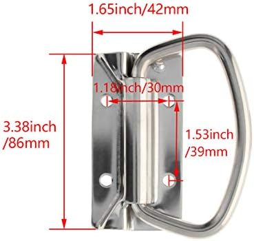 Miniatura 2 de MroMax 3.39 x 1.81 pulgadas mango de pecho pintura en aerosol 201 acero inoxidable montado en superficie anillo de pecho mango de 3.386 in x 1.811