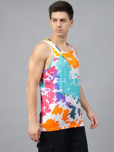 Image of Veirdo Men's Sleeveless Regular Fit Tshirt, All Over Printed Vest for Men, Cotton Sando for Beach Wear, Gym, Cycling, Running, & Other Sports (Available in Different Pattern)