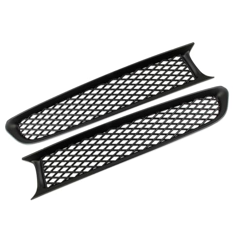Image of Black Front Bump Reseau Cover Fog Trim Accessories for 1997-2004 Chevrolet Corvette C5 (Type B)