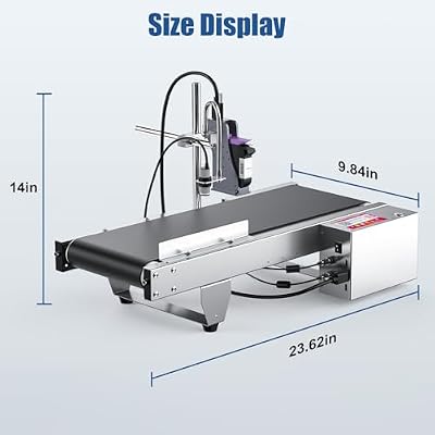 JS740 Inkjet Coding Machine with Mini Conveyor Belt, Automatic Online Inkjet Printer with 42ml Original Quick-Drying Ink, Industrial Batch Code Printer Date/Barcode/QR Code/Number/Label