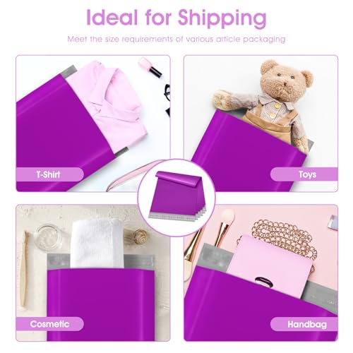 Image of Metronic Poly Mailers 10x13 100 PC, Small Shipping Bags Mailing Envelopes Self Seal, Mailers Poly Bags for Shipping Waterproof and Tear-Proof, Mailing Bag Packaging Bags for Small Business, Purple