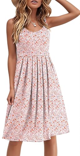 Image of Akihoo Women Summer Casual Sleeveless Midi Plain Pleated Tank Vest Dresses