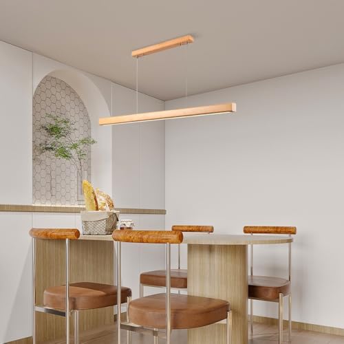 Suspension bois design avec diffuseur acrylique blanc chic LED - 2