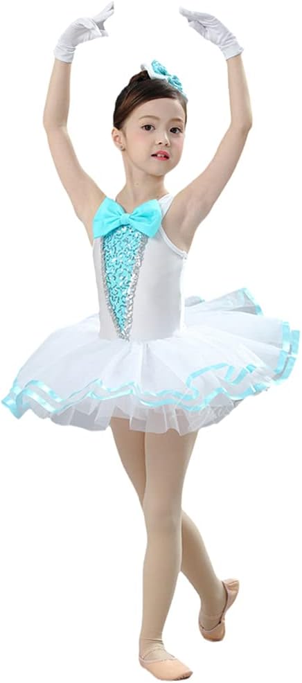 リボン付き バレエレオタードキッズ 女の子 バレエ 衣装 チュチュ 大人 チュチュスカート バレエレオタード子供 ステージ衣装 新体操 お稽古 練習用 バレエウェア ダンス 子供 キッズ