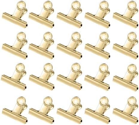 Nzexlyva 20 Pcs Small Metal Bulldog Clips, Gold Round Metal Clips, 22mm ...