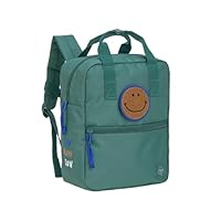 LÄSSIG Kinderrucksack mit Brustgurt Kindergartentasche Kindergartenrucksack 27 cm, 7 Liter, 3 Jahre/Mini Square Backpack dark green