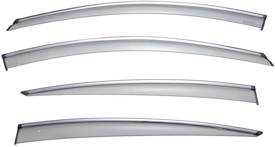 WellVisors Window Visors Wind Deflectors Compatible with Buick 2011-2017 Regal with Chrome Trim Rain Guards 3-847BU004