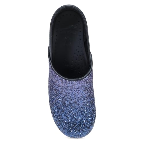 Image of Dansko Professional Glitter Slip-On Clogs for Women - Rocker Sole and Arch Support for Comfort - Shiny and Stylish Glitter Uppers