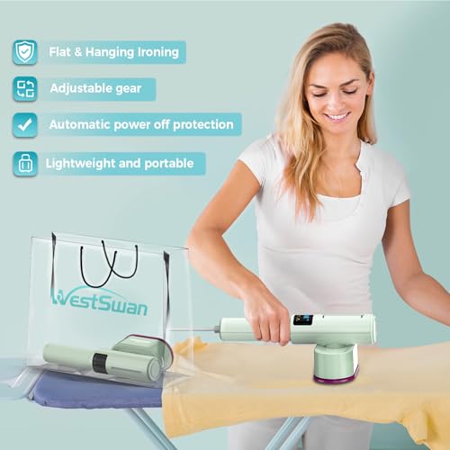Portable Travel Steamer for Clothes, Fast Wrinkle Remover Garment Steamer for Home & Travel, 2-in-1 Iron & Steam with 90°Rotatable Head, Handheld Iron Steamer with LCD Temperature Display by Westswan - Image 6