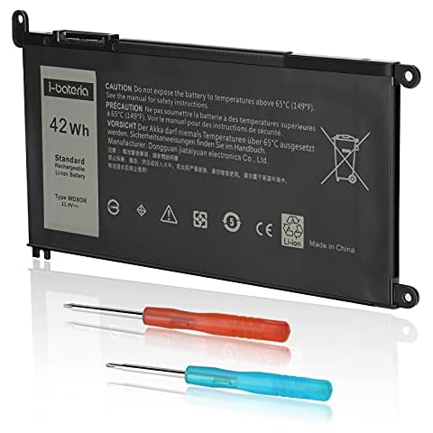 42Wh WDX0R Battery for Dell Inspiron 11.4V Battery for 15 5000 7000 Series 15 5567 5565 5568 5578 7573 7579 7560 7570 7569 5775 13 7378 5570 5378 5368 7375 7368 17 5765 5767 P69G P58F 3CRH3 Cover