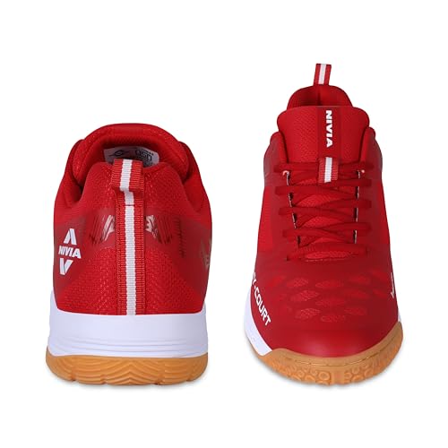 Image of NIVIA HY-Court 2.1 Badminton Shoes for Men | Ultimate Footwear for Court Mastery | Padel Shoes | Pickleball Shoes | Non-Marking Court Shoes | Unleash Your Full Court Potential | (Navy Blue /Red /Yellow /Black)