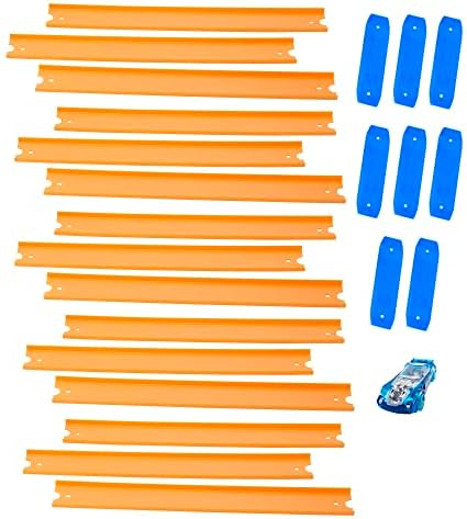 Hot Wheels Toy Car Straight Track Set with 37 Component Building Parts & 1:64 Scale Vehicle - 4