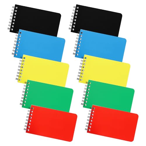 Carnets A7 à spirale lot de 10 petits cahiers de poche lignés STOBAZA multicolores