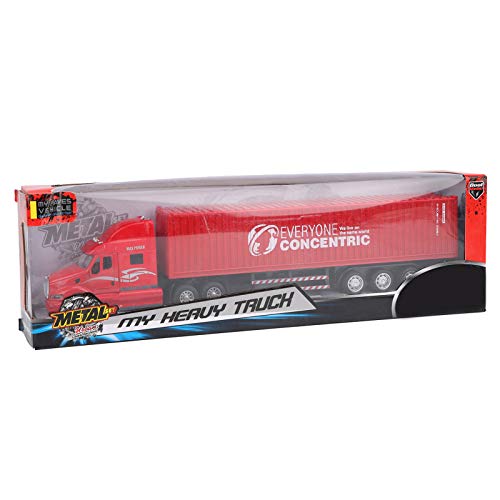 Vbestlife Pull Back Car Toy, High Simulation Alloy Container Truck Car Model With Sound Light Kid Vehicles Toys Cars & Race Cars Vehicles ((Red)) #TOP16