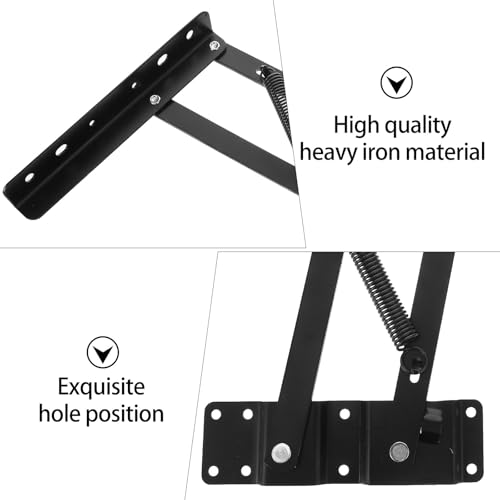 Bisagra elevadora abatible ABOOFAN de hierro negro con resorte para mesa 4